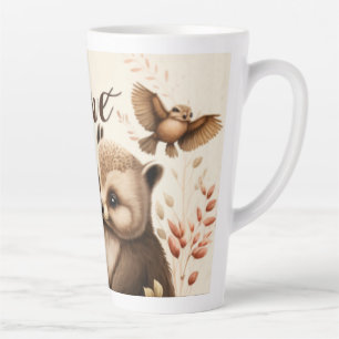 Hedgehogs in love latte mug