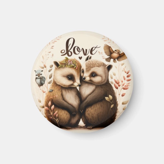  hedgehogs in love     magnet (Front)