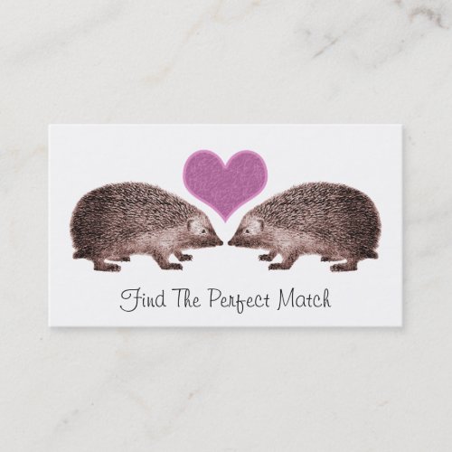 Hedgehogs in Love Romantic Matchmaking Dating Business Card