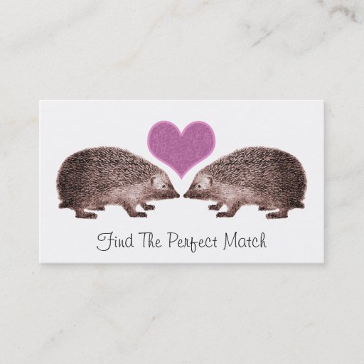 Customizable Hedgehogs in Love Romantic Matchmaking Dating Business Card Templates