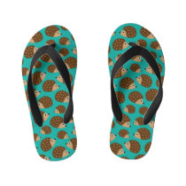 Hedgehogs seamless pattern (ver.1) kid's flip flops Hedgehogs seamless pattern (ver.1) kid's flip flops