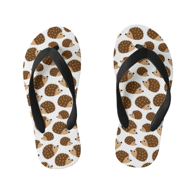 Hedgehogs seamless pattern (ver.6) kid's flip flops (Footbed)