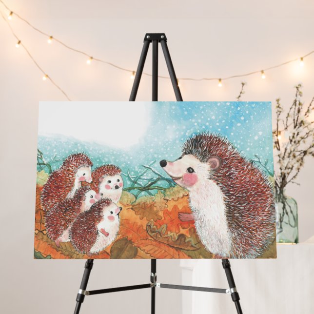 Hedgehogs talking to each other Illustration  Foam Board (In Situ (Stand))