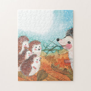 Hedgehogs talking to each other Illustration Jigsaw Puzzle