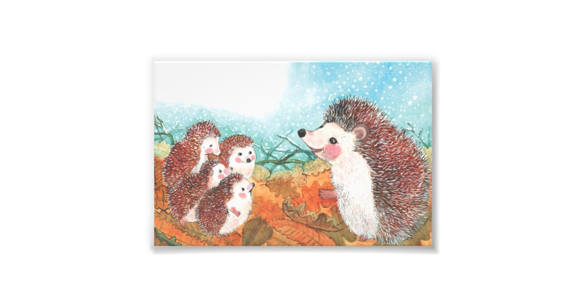 Hedgehogs talking to each other Illustration Photo Print Zazzle