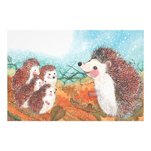 Hedgehogs talking to each other Illustration  Photo Print