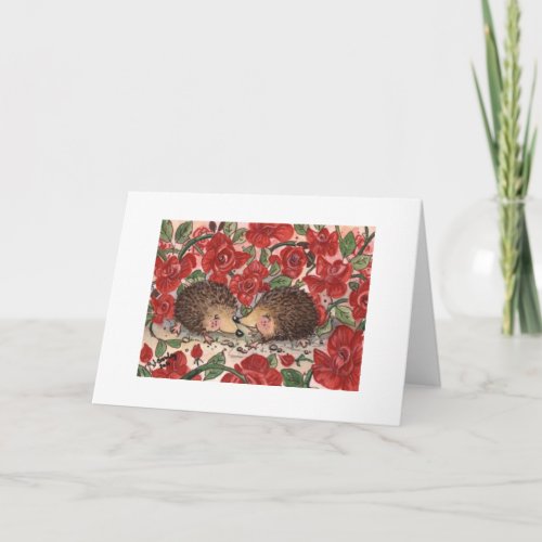 Hedgehogs Valentine Card