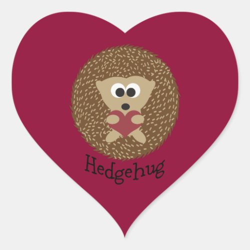Hedgehug Cute Hedgehog Holding a Heart Heart Sticker