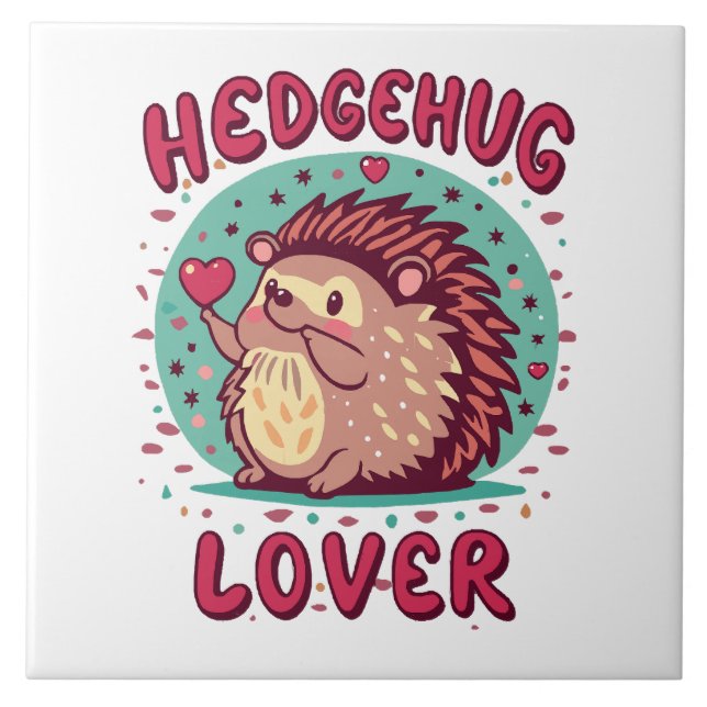 Hedgehug Lover Ceramic Tile (Front)