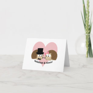 Hedgehugs and Kisses Hedgehog Couple Holiday Card