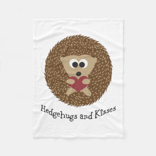 Hedgehugs and Kisses Hedgehog Fleece Blanket