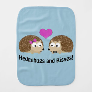Hedgehugs and Kisses hedgehog love Burp Cloth