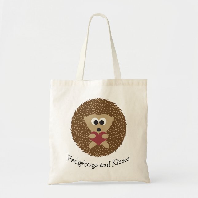 Hedgehugs and Kisses Hedgehog Tote Bag (Front)