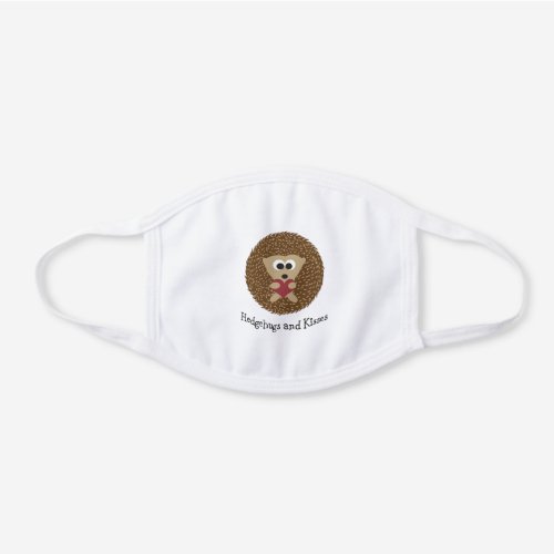 Hedgehugs and KIsses Hedgehog White Cotton Face Mask