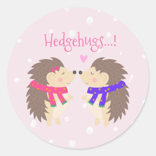 Hedgehugs Cute Hedgehog Christmas Classic Round Sticker