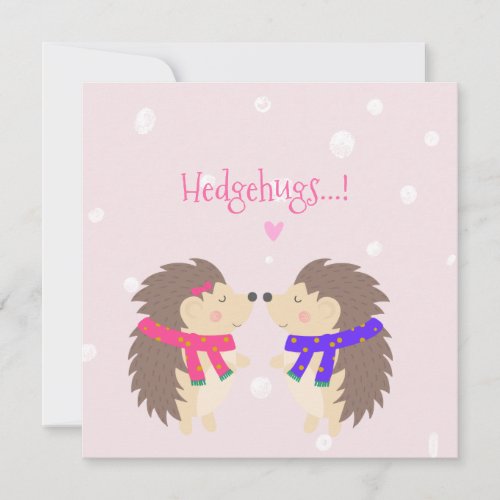 Hedgehugs Cute Hedgehog Christmas Holiday Card