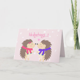 Hedgehugs! Cute Hedgehog Christmas Holiday Card