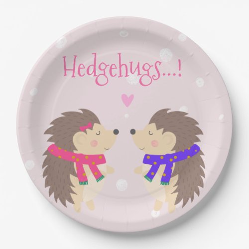 Hedgehugs Cute Hedgehog Christmas Paper Plates