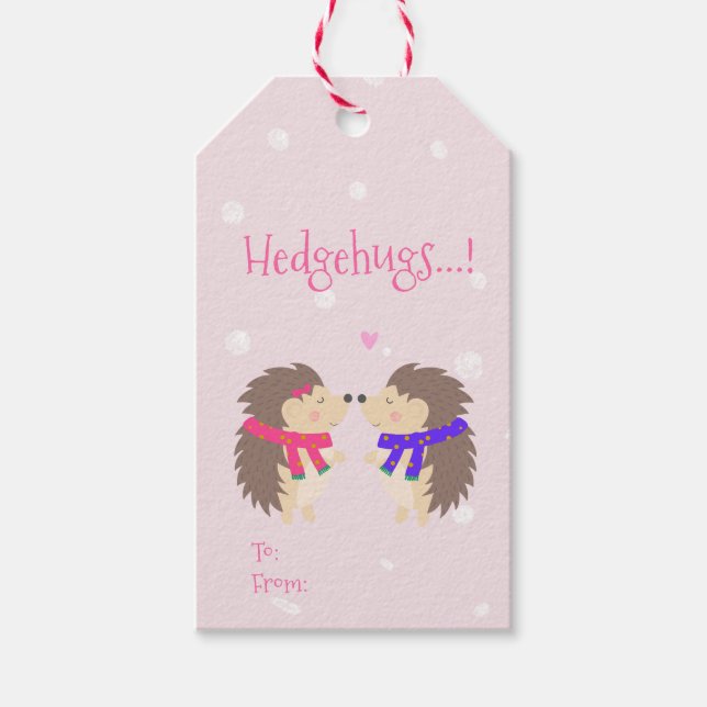 Hedgehugs! Cute Hedgehog Gift Tags (Front)
