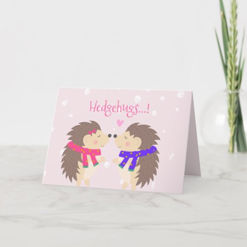 Hedgehugs Cute Hedgehog Valentines Day Holiday Card