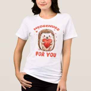 Hedgehugs For You, Cute Hedgehog Heart Tri-Blend Shirt