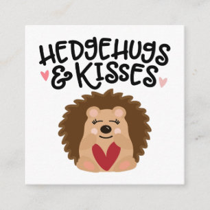 Hedgehugs & Kisses Cute Hedgehog Valentine Desig Enclosure Card