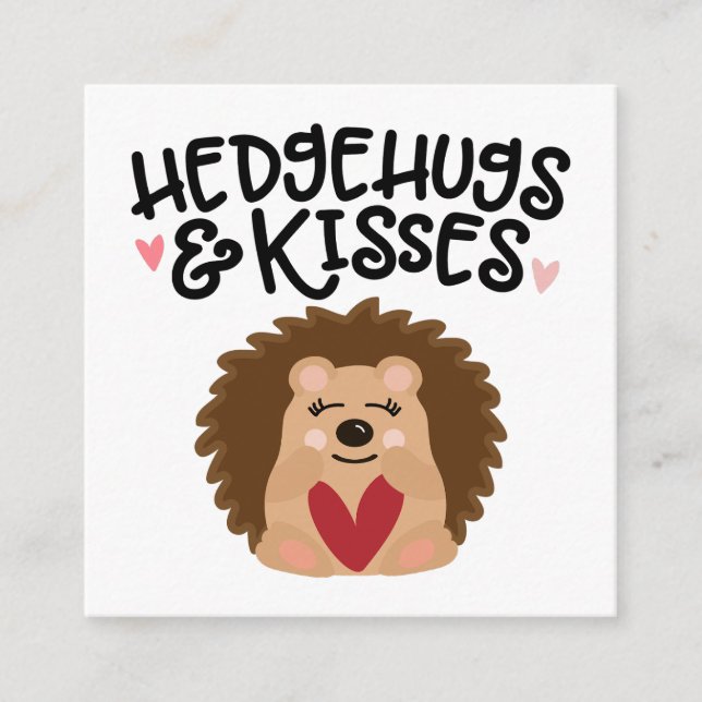 Hedgehugs & Kisses | Cute Hedgehog Valentine Desig Enclosure Card (Front)