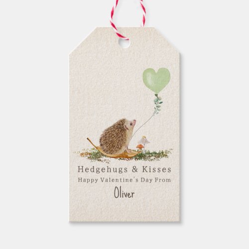 Hedgehugs  Kisses Hedgehog Classroom Valentine Gift Tags