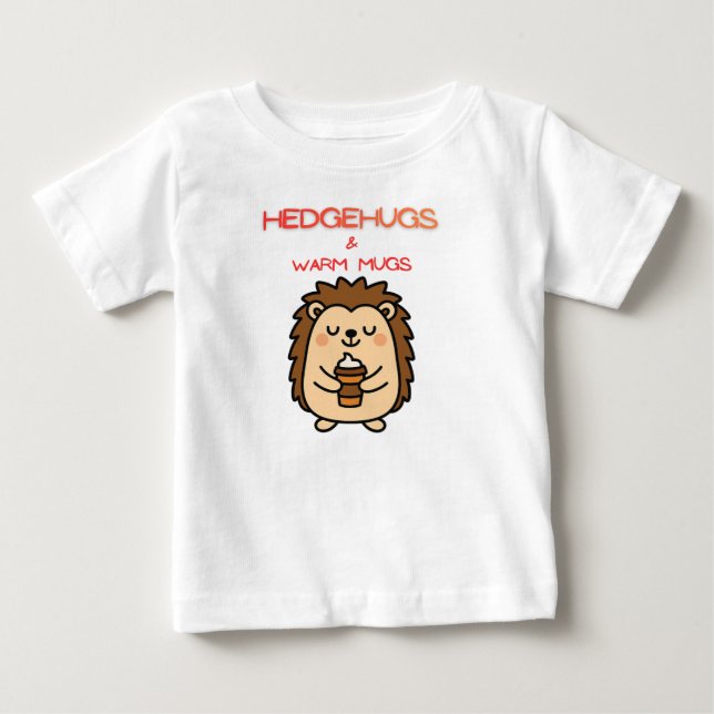 Hedgehugs & Warm Mugs – Cute Cozy Hedgehog Winter  Baby T-Shirt (Front)