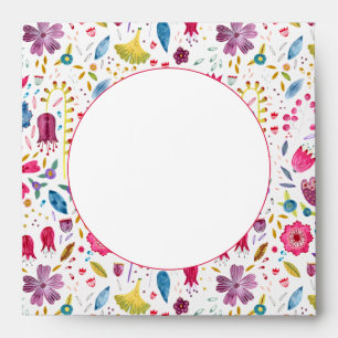Hedgerow Flowers Watercolor Modern Envelope