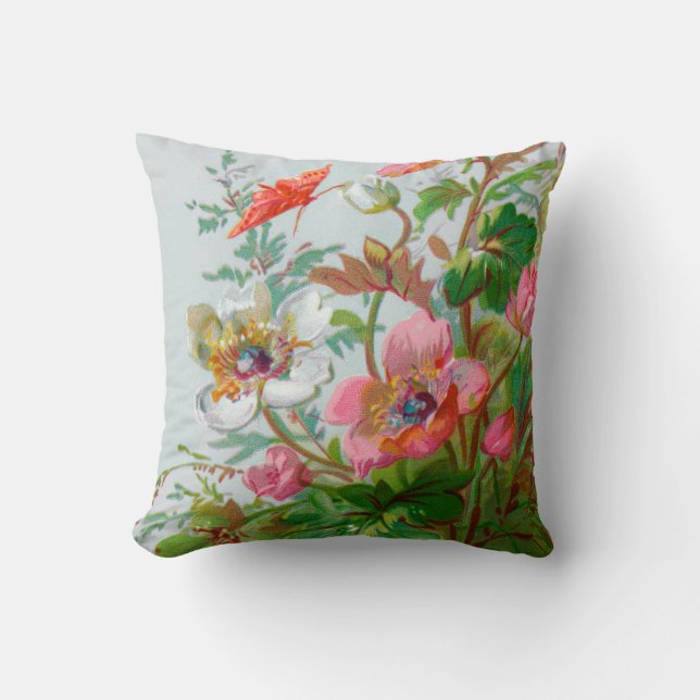 Hedgerow Garden with Quote Throw Pillow (Front)