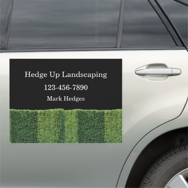 Hedges Landscaping Business Advertising Car Magnet (In Situ)
