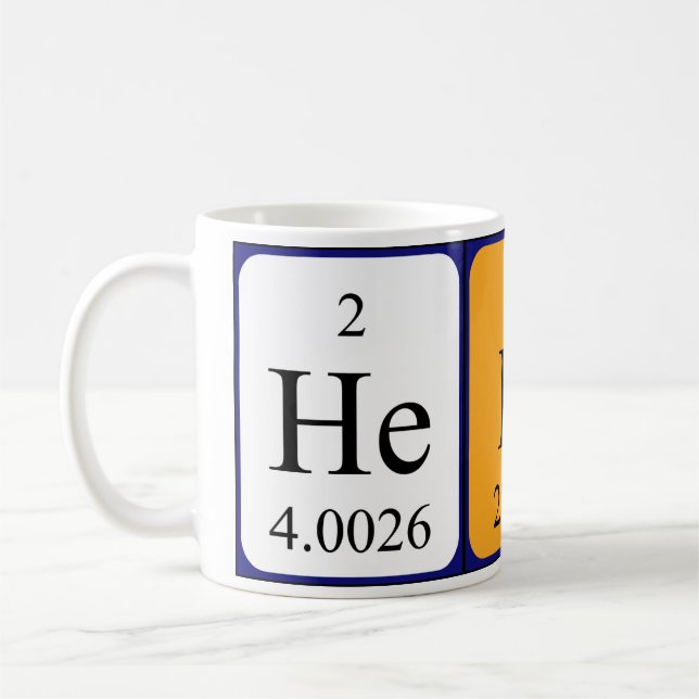 Hedi periodic table name mug (Left)