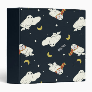 Hedwig Nighttime Moonlight Pattern 3 Ring Binder