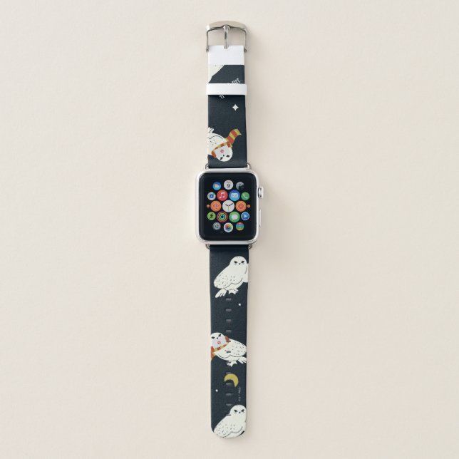 Hedwig Nighttime Moonlight Pattern Apple Watch Band (Front)