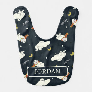 Hedwig Nighttime Moonlight Pattern Baby Bib