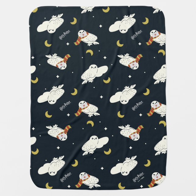 Hedwig Nighttime Moonlight Pattern Baby Blanket (Front)