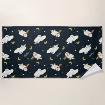 Hedwig Nighttime Moonlight Pattern Beach Towel