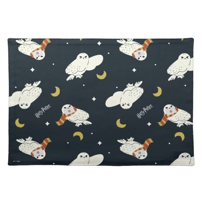Hedwig Nighttime Moonlight Pattern Cloth Placemat (Front)