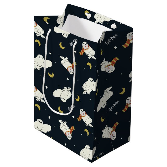 Hedwig Nighttime Moonlight Pattern Medium Gift Bag (Front Angled)