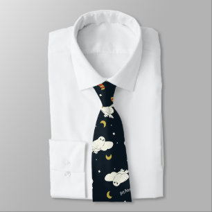 Hedwig Nighttime Moonlight Pattern Neck Tie