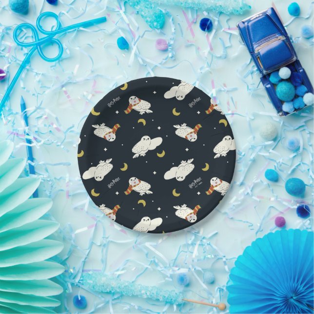 Hedwig Nighttime Moonlight Pattern Paper Plates (Party)