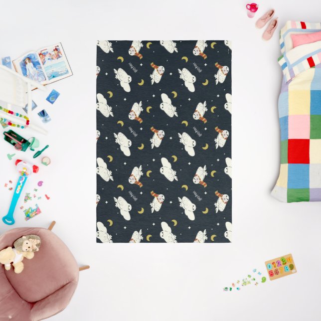 Hedwig Nighttime Moonlight Pattern Rug (Insitu (Babyroom))