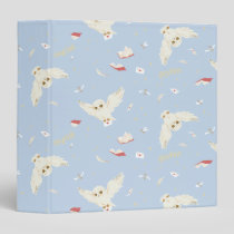 Hedwig Owl Post Letters and Books Pattern 3 Ring Binder