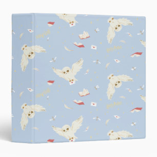 Hedwig Owl Post Letters and Books Pattern 3 Ring Binder