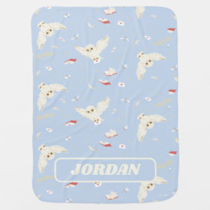 Hedwig Owl Post Letters and Books Pattern Baby Blanket