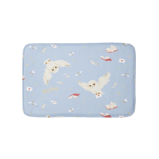 Hedwig Owl Post Letters and Books Pattern Bath Mat (Front)