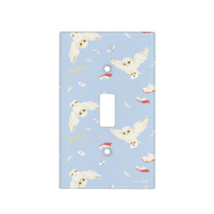 Hedwig Owl Post Letters and Books Pattern Light Switch Cover