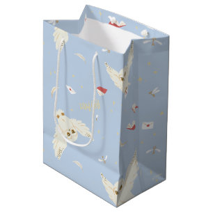 Hedwig Owl Post Letters and Books Pattern Medium Gift Bag