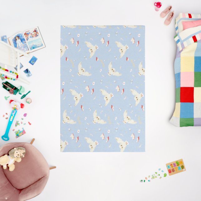 Hedwig Owl Post Letters and Books Pattern Rug (Insitu (Babyroom))